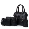 Borse per la scuola 4 pezzi Set Women Borse e borse di grande capacità Ladies PU in pelle per la spalla Autumn Vintage Bag 2021288Q