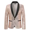 Men's Suits Casual Fashion Suit Sequin Male Stage Personality Performance Emcee Solid Color Shawl Lapel Tuxedo Jacket