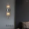 Lampada da parete moderna LED luci di cristallo di lusso oro casa interni applique soggiorno camera da letto sfondo decorazione comodino luce