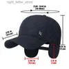 Ball Caps New Unisex Middle-Aged and Elderly Winter WindProof Cold-Proof and Warm Baseball Cap With Ear Protection Thickened Peaked Cap YQ231214