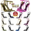 With Box Dress Shoes Heels Padlock Pointy Naked Sandal Pointy Toe Shape Shoes Woman Designer Buckle Ankle Strap Heeled High Heels Sandals 34-42 tom1