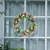 Decorative Flowers Spring Wreath Colorful Eggs Front Door Decor Farmhouse Window Hangings Decorations Easter Day