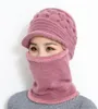 Bingyuanhaoxuan 2018 Nowy zimowy dzianinowy kapelusz Kobiety Balaklava Maska ciepłe grube czaszki Failies żeńska czapka narciarska na świeżym powietrzu D181106019088682