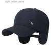 Ball Caps New Unisex Middle-Aged and Elderly Winter WindProof Cold-Proof and Warm Baseball Cap With Ear Protection Thickened Peaked Cap YQ231214