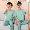 Pyjama Nieuwe Tieners Baby Meisje Pyjama Zomer Korte Mouwen Kinderkleding Nachtkleding Modale Pyjama Sets Voor Moeder Kinderen 6 8 10 Jaar