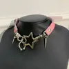 Catene Punk Goth Collana girocollo Collare in pelle a spillo stella Gioielli per ragazze Costume per donna Accessori gotici N2UE