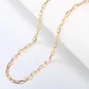 Correntes Davieslee 585 Rose Gold Color 4mm Paperclip Link Chain Colar para Mulheres Meninas Jóias Presentes 20/24inch Atacado DCN62