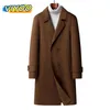 Vestes pour hommes Y2K épais double boutonnage laine laine bureau long trench manteau pardessus coupe-vent vêtements d'extérieur hommes coréen automne hiver vêtements 231213