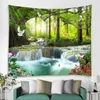 Tapestries Vacker naturligt skogsvattenfall tryckt stort vägg Tapestry Sea View Hippie Bohemian Mandala 231213