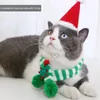 Hundkläder Cat Christmas Scarf vinter stickad för valpdocka bekväm stickning