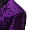 Abiti da uomo Designer Abito da uomo Viola Paisley Blazer di seta Set papillon Elegante giacca da smoking Cappotto slim fit Abito da sposo da sposa Barry.Wang