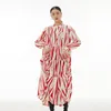 Korean style contrast color cake dress autumn and winter new large size women's loose slimming dress