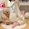 Women's Sleepwear Sweet Cute Girls Cherry Thick Pajamas Women Winter Korean Version Princess Flower Home Suit Famale Loose Outerwear Set