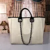 2023 Denim handbag shopping bag new canvas beach high-end women's bag versatile style luxury brand large capacity bag mini tn designer bag Greek embroidery chain bag