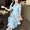 Imprezy sukienki w chińskim stylu Summer Temperament French Blue Cheongsam sukienka