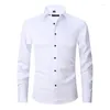 Men's Dress Shirts Long Sleeve Pure White for Men Blusas Business Camisa Masculina Casual Good Quality Chemise Homme De Luxe Blouses