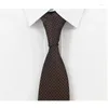 Bow Ties Fashion Brown Plaid 8cm slips för män Mariage Business Dress Office Slyckig Högkvalitativ Cravate Wedding -gåvor med låda