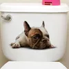 3d vif chiens autocollants muraux de porte de toilette Réfrigérateur cuisine de salle de bain décor mural décor mural stickers muraux