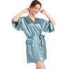 Indumenti da notte da donna Kimono giapponese sottile Accappatoio di seta Morbido accappatoio di ghiaccio Damigella d'onore Squadra Sposa Cardigan solido Lingerie sexy