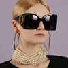 Luxury Women Retro Square Solglasögon Big Frame billig varumärkesdesigner Vintage Eyewear Beach Sun Glasses Shade Fashion UV400 Solglasögon Top Quality Sunnies Gift 6104