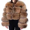 Pele feminina faux maomaokong super inverno feminino luxo grosso real casaco de guaxinim 100 jaqueta natural plus size jaquetas feminino colete 231214