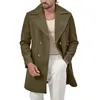 Men's Trench Coats Winter Warm Solid Color Pockets Mid Length Jacket Long Wind Male Reverse Weave Hoodie Gravel Gear