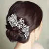 Marque élégante bijoux de cheveux de mariage accessoires pour femmes charme cristal fleur mariée cheveux peigne tête pièces épingles à cheveux ups dhl277z