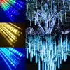 Andra evenemangsfestartiklar utomhusled Meteor dusch strängbelysning julgran Garland Fairy Garden Decor Wedding Navidad Holiday Curtain Decorations 231214