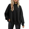 Suéteres femininos oversized batwing manga camisola mulheres aconchegante inverno macio quente elegante pulôver com bainha dividida