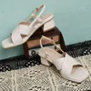 Sandalen Sommer Damen Leder Offene Spitze Blockabsätze Gladiator Flip Flops Weiblich Lässig Beige Party Hochzeit Schuhe Dame Große Größe