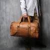 Duffel Bags NZPJ Leather Retro heren reistas schoudertas casual rugzak toplaag cowhide large capaciteit bagagetas handtas 231214