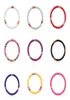 12PCS Soft Clay Surfer African Beads Choker Colorful Jelly Bracelet Elastic Handmade Boho Lightweight for Women Girls 6mm Summer B9973270