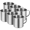 Vinglas 6 PCS Office Cup Camping Coffee Mugs Småbarn Vatten Dricker Metal Kindergarten Rostfritt stål Multivt barn Mjölk