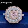 Band Rings PANSYSEN Luxury White Gold Color Citrine Sapphire Gemstone Cocktail for Women Anillos Plata 925 Para Mujer Fine Jewelry 231212