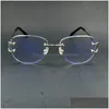 Óculos de sol quadros claros óculos quadro moda mens decoração vintage carter designer de luxo óculos elegantes sem aro op dhzim