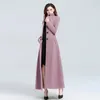 Femmes de laine de femmes en laine en laine veste élégante veste élégante Slim Long Trench épais Tops chauds Lady Vintage Robe Exccoat