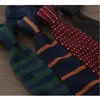 Bow Ties Fashion Knitted 7 CM Tie Blue Dot Weave For Men Casual Business Necktie Men's Gift With Box