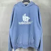 heren Grote maten hoodies Designer Luxe Sweatshirts herfst klassiek letter blauw trekkoord print oversize los Casual trui met capuchon XS S M L