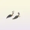 Angel Wings Stud Earrings 100% Sterling Silver Plated 18K Gold with CZ Diamonds for Womens Stud Earrings with Box2760294