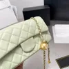 designer bags handbag cross body bag women high quality channel lambskin leather shoulder clutch flap mini wallet on chain gold ball purse plaid quilted bag