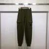 Pantaloni di protezione con coulisse in spugna con doppia tasca con etichetta laterale di marca di nuova moda primavera e autunno per pantaloni casual larghi in tinta unita da uomo e da donna