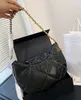 Diseñador - Bolsos de hombro para mujer Cadena Axila Hobo Flip Bag Forma de arco lunar con cuero de alta calidad a cuadros con diamantes 27 cm