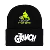 New Green Fur Monster Grinch Hat Cosplay Anime Surrounding Couple Cold Knitted