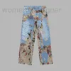 Herrenjeans Designer-Luxushose mit weitem Bein aus Denim, Patchwork-Canvas mit Blumenmuster, Doe VVCW