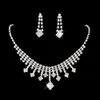 Conjunto de Joyas Crystal Hochzeit Schmuck Set Braut Halskette Ohrringe Set Strass Halshalskette Brautschmuck Sets für Frauen