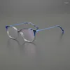 Montature per occhiali da sole Personalità di alta qualità, moda, leggerezza, nessuna montatura per occhiali, color block, puro acetato fatto a mano, prescrizione ottica