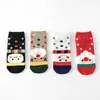 Chaussettes de femmes 4 paires d'année de Noël pour hommes et femmes courts mignons de motif de coton d'automne d'automne.