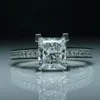 Размер 4-11, топаз огранки принцессы, 1 карат, роскошные ювелирные изделия, имитация драгоценных камней с бриллиантами, свадебное обручальное кольцо, кольца на палец для женщин lo2281
