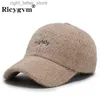 Kawałki kulkowe jesienne zima zagęszcza ciepłe króliki do włosów baseball haftowane litery regulowane czapki snapback mody słoneczne czapki yq231214