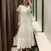 Party Jurken KIYUMI Boho Jurk vrouwen 2023 Herfst Losse Witte Katoenen Zondag Lange Mouw O-hals Hollow Out Borduren vestido